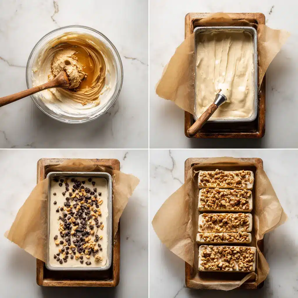 Dreamy Peanut Butter Frozen Yogurt Bars: Perfect Summer Snack 3 Step-by-step photos of making peanut butter frozen yogurt bars