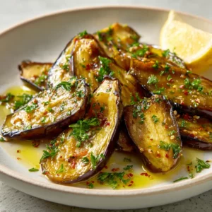 Mediterranean Roasted Eggplant Recipe: Easy Flavor-Packed Classic You’ll Crave 2 Close-up of roasted Mediterranean eggplant with herbs