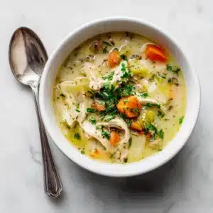 Leftover Turkey Soup: Cozy, Easy, and Perfect for Post-Holiday Meals 2 Recipe card image of leftover turkey soup in a modern kitchen