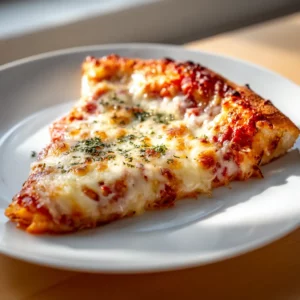 Homemade Hidden Vegetable Pizza For Picky Eaters: A Smart family favorite Recipe 2 Close-up slice of hidden vegetable pizza with cheese