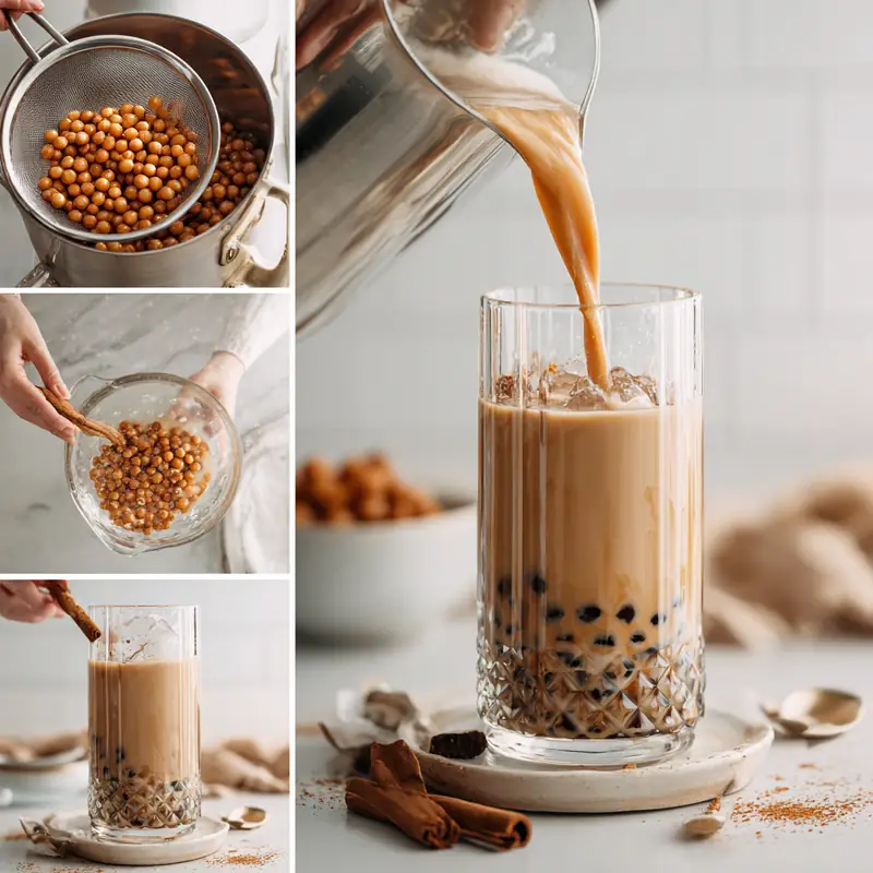 Step-by-step making winter bubble tea - cozy winter edition