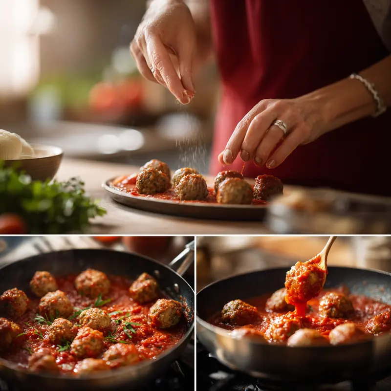 Step-by-step making sardine balls in tomato sauce