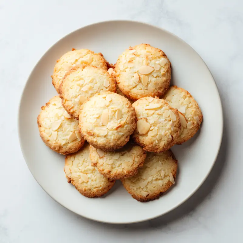 Almond coconut cookies with soft texture and golden edges
