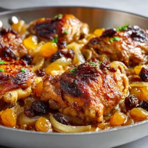 Authentic Moroccan Chicken with Onion and Raisin That Feels Like Home (One Pot Recipe) 2 Authentic Moroccan chicken with onion and raisin cooked in a one-pot with caramelized onions and golden raisins