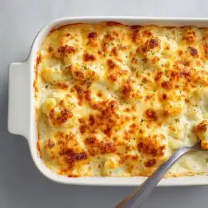 Cheesy Cauliflower Gratin for a Cozy, Comforting Dinner 2 Cheesy cauliflower gratin baked with a golden topping