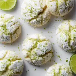 Bright & Irresistible Lime Crinkle Cookies for a Refreshing Sweet Treat 2 Lime crinkle cookies arranged on a clean white surface