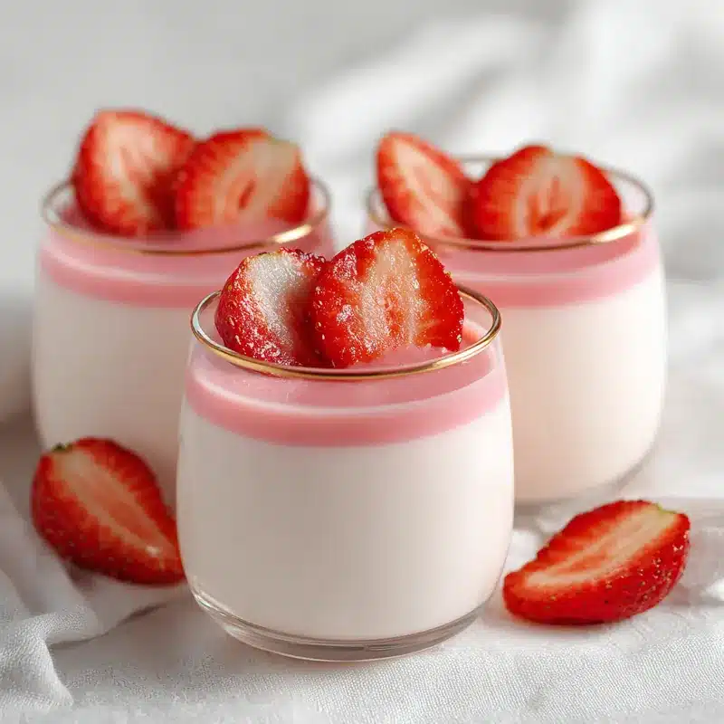 5-Minute Strawberry Panna Cotta | Easiest Silky Dessert