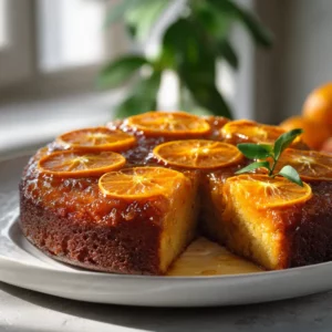 The Most Irresistible Upside Down Orange Cake You’ll Ever Bake 2 Moist upside down orange cake with caramelized orange slices on top