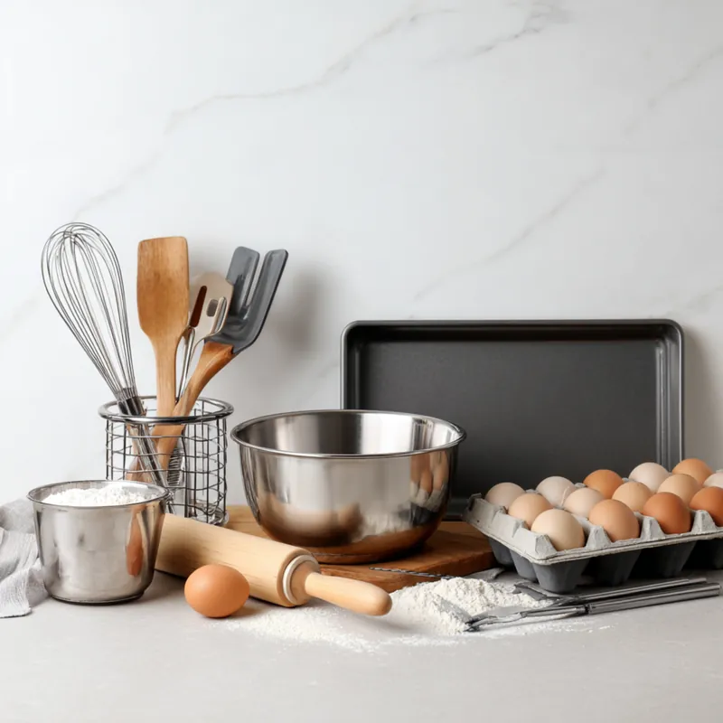 Baking Tools for Beginners on modern kitchen counter