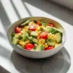 Fresh Summer Corn Salad with Avocado & Tomato – Irresistible Quick Healthy Salad 5 Fresh Summer Corn Salad with Avocado & Tomato in modern bowl