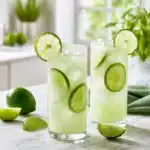 Ultimate Refreshing Brazilian Lemonade That Everyone Craves 4 Refreshing Brazilian lemonade served in clear glasses with ice and lime slices