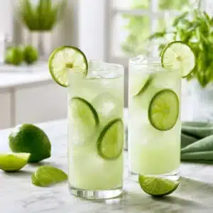 Ultimate Refreshing Brazilian Lemonade That Everyone Craves 2 Refreshing Brazilian lemonade served in clear glasses with ice and lime slices